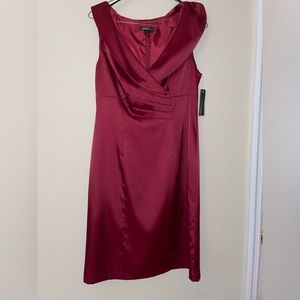 Burgundy, draped formal dress